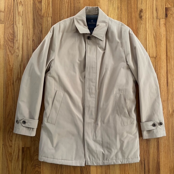 Brooks Brothers Other - Brooks Brothers Overcoat Men's Sz Medium Beige Cotton Blend Trench Coat Jacket
